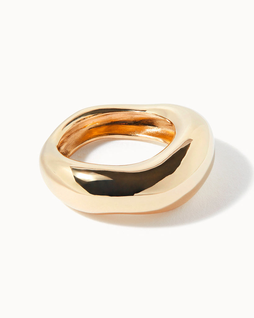 9ct Solid Gold Lucid Ring handmade in London by Maya Magal luxury jewellery brand