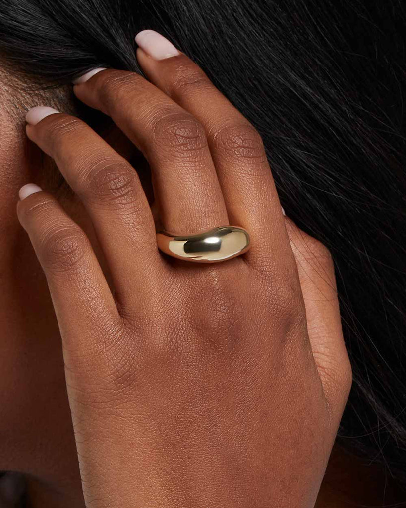 9ct Solid Gold Lucid Ring handmade in London by Maya Magal contemporary jewellery brand