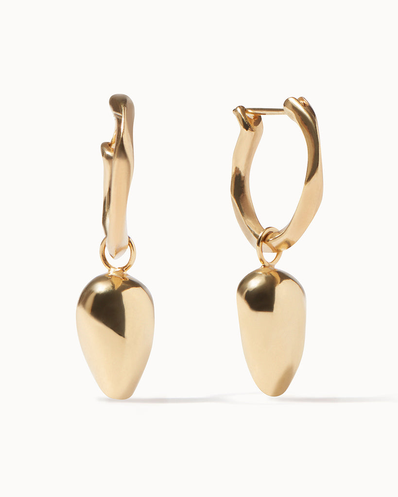 18ct Gold Plated Meteor Hoop Earring handmade in London by Maya Magal sustainable jewellery brand