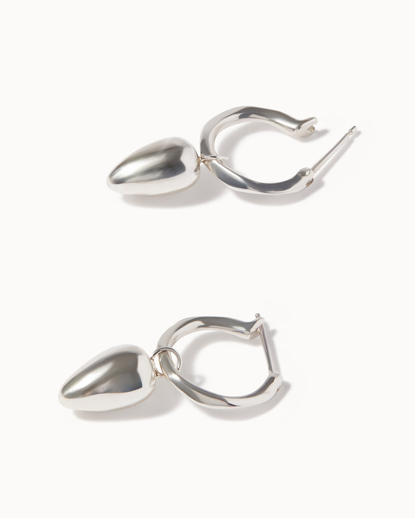925 Recycled Sterling Silver Meteor Hoop Earrings handmade in London by Maya Magal luxury jewellery brand