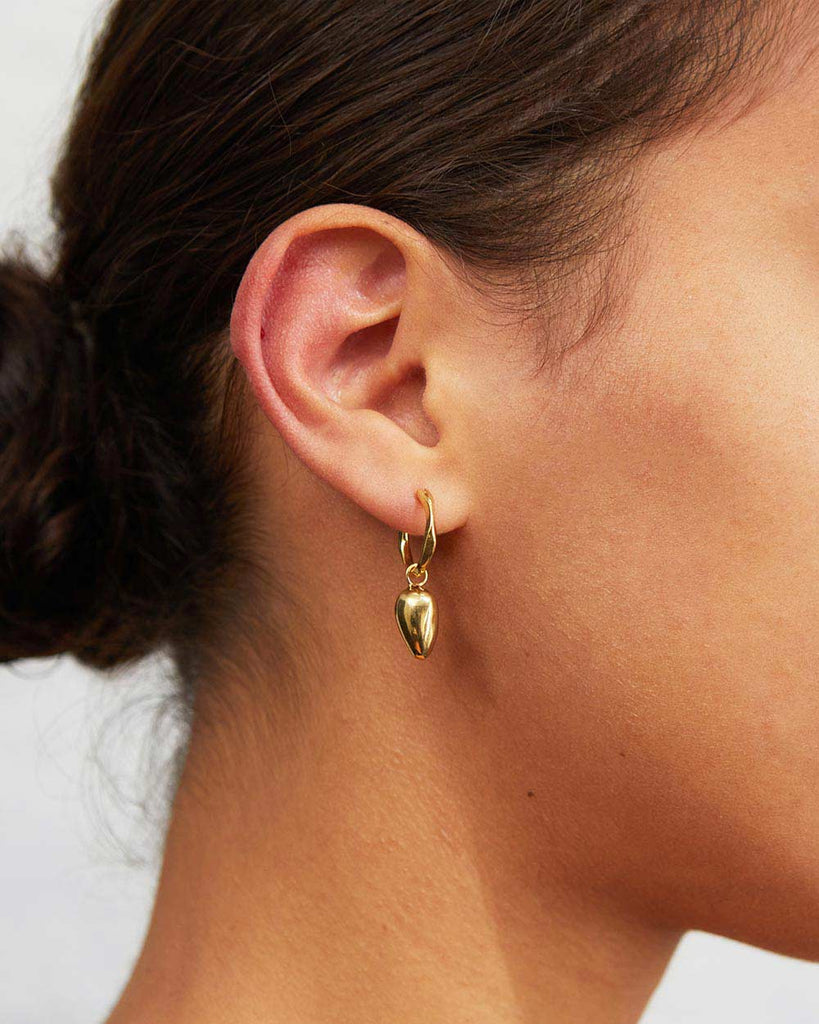 18ct Gold Plated Meteor Hoop Earring handmade in London by Maya Magal luxury jewellery brand