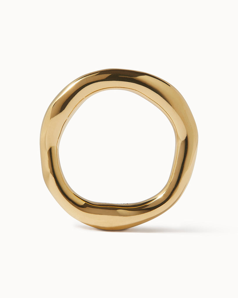 18ct Gold Plated Organic Heavy Ring handmade in London by Maya Magal luxury jewellery brand