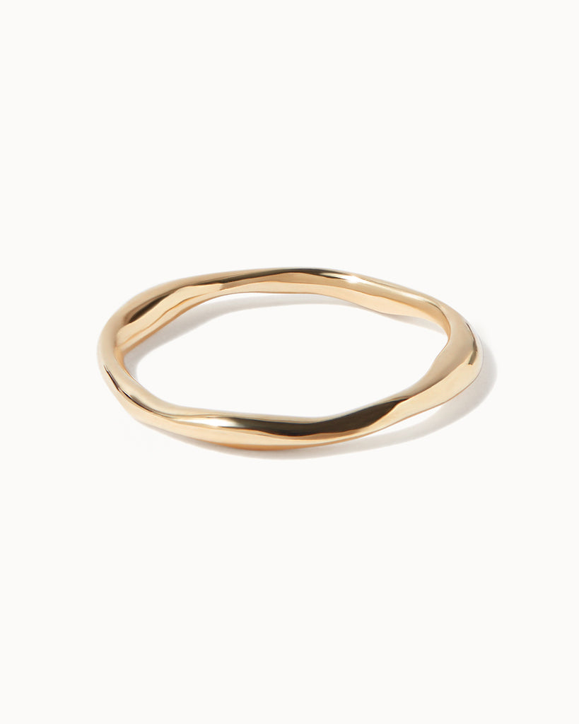 9ct Solid Gold Organic Light Ring handmade in London by Maya Magal modern jewellery brand
