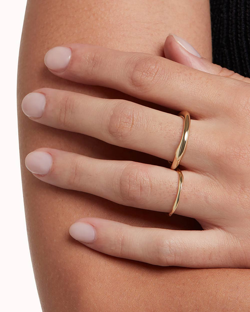 9ct Solid Gold Organic Light Ring handmade in London by Maya Magal sustainable jewellery brand