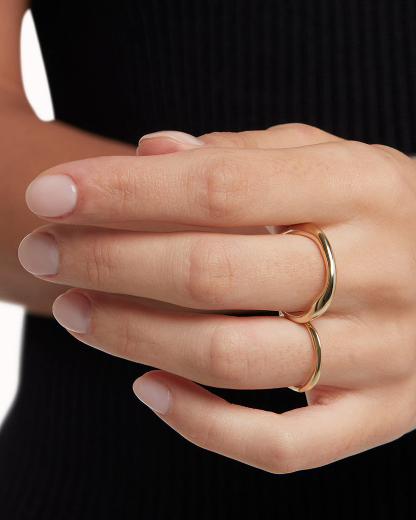 9ct Solid Gold Organic Light Ring handmade in London by Maya Magal luxury jewellery brand