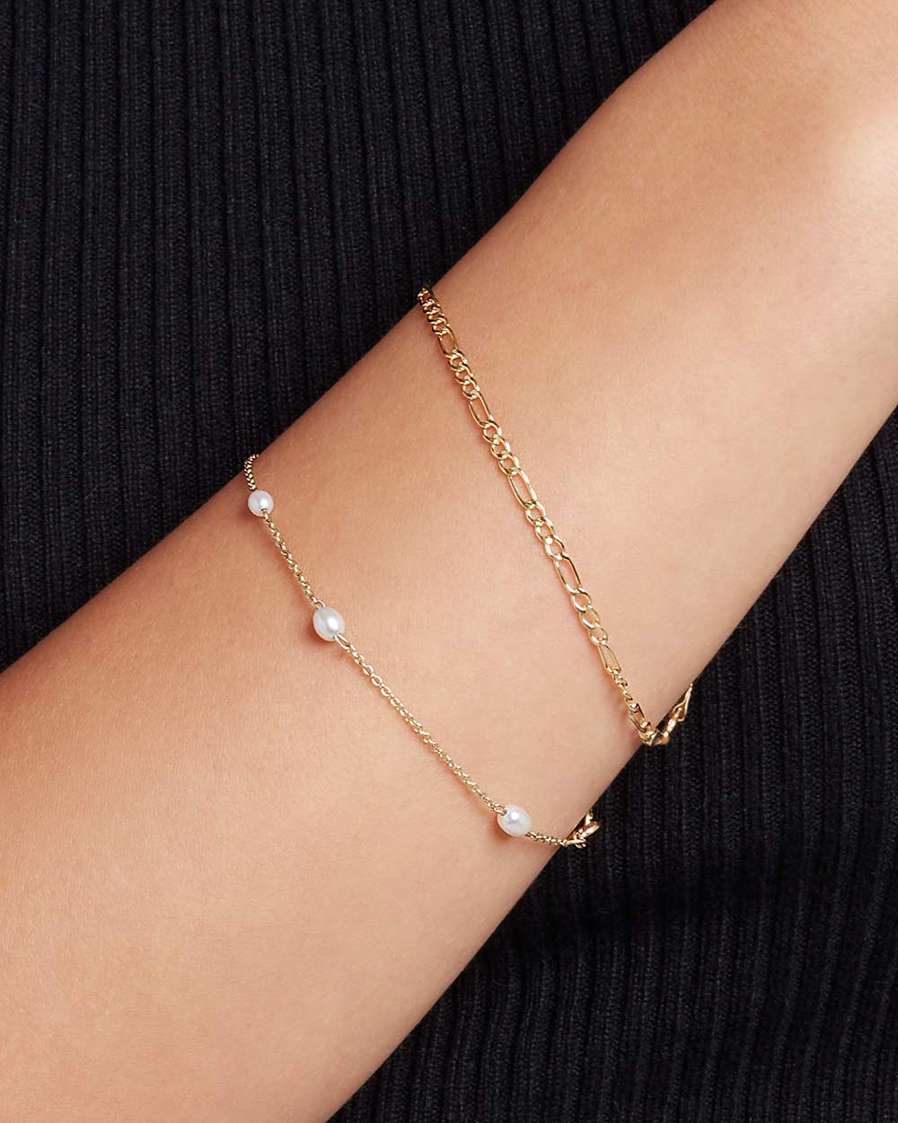 Solid Gold Pearl Bracelet