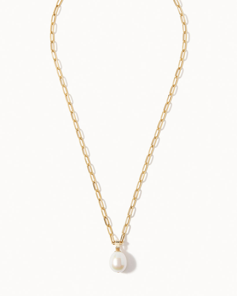 9ct Solid Gold Pearl Chain Necklace handmade in London by Maya Magal unisex jewellery brand