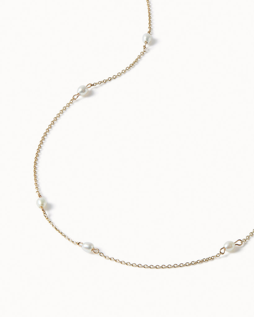 9ct Solid Gold Pearl Choker Necklace handmade in London by Maya Magal modern jewellery brand
