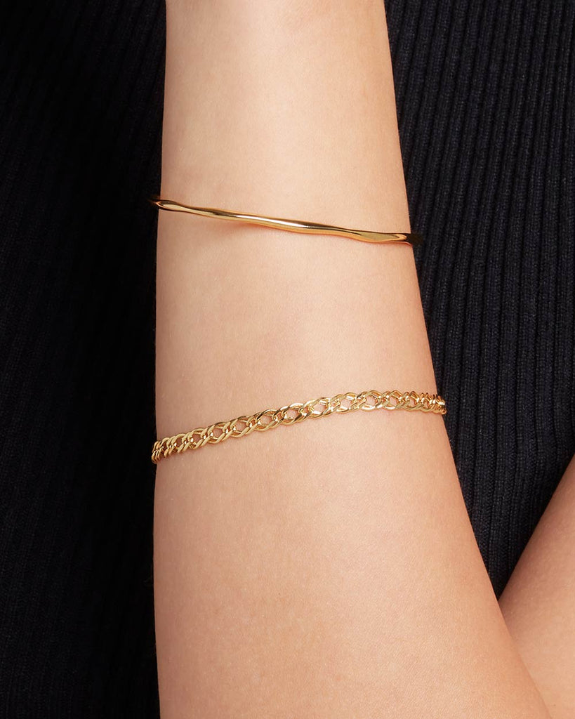 9ct Solid Gold Double Curb Bracelet handmade in London by Maya Magal sustainable jewellery brand