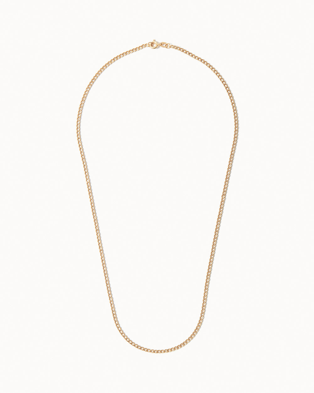 9ct Solid Gold Fine Curb Chain handmade in London by Maya Magal sustainable jewellery brand