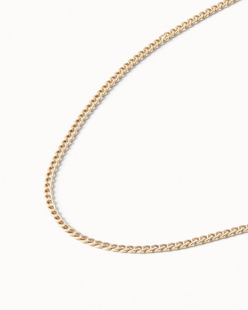 9ct Solid Gold Fine Curb Chain handmade in London by Maya Magal sustainable jewellery brand