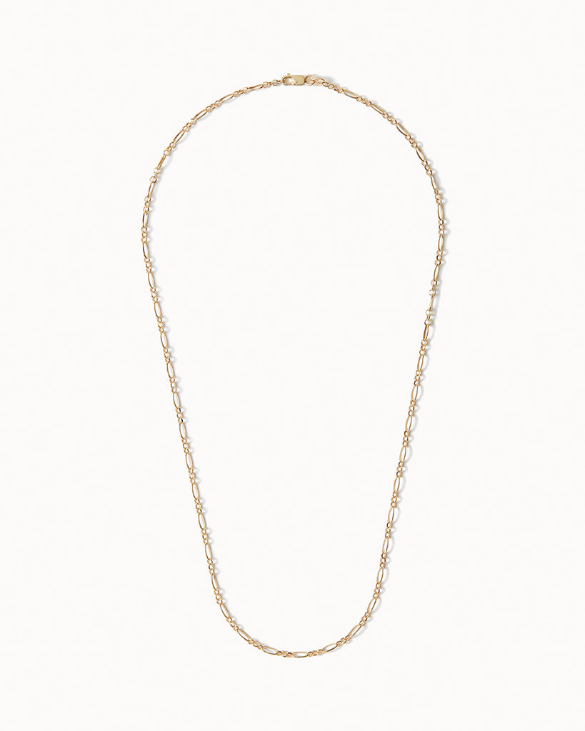 9ct Solid Gold Fine Figaro Chain handmade in London by Maya Magal sustainable jewellery brand