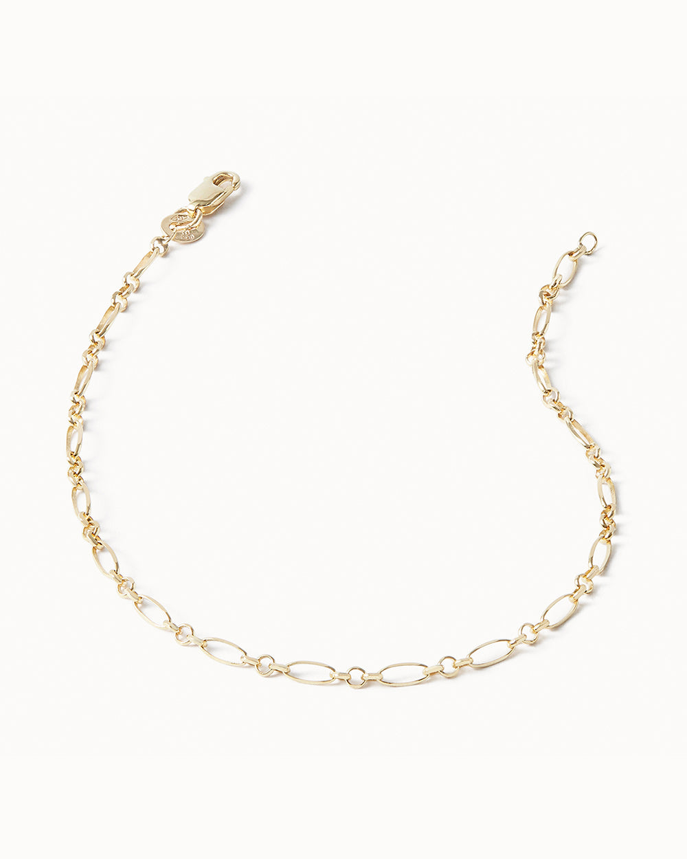 Solid Gold Fine Figaro Bracelet