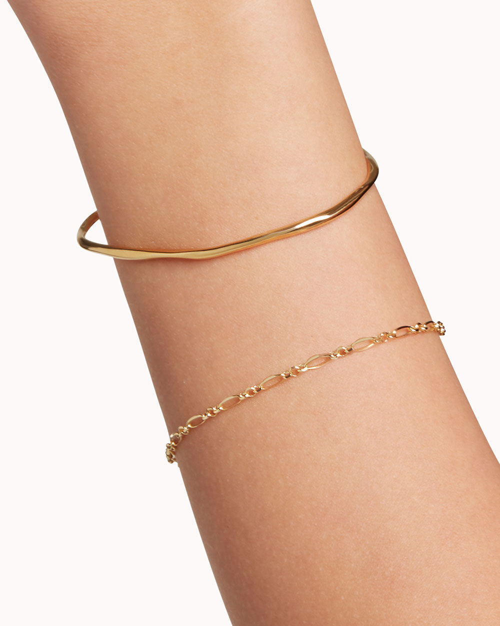 Solid Gold Fine Figaro Bracelet