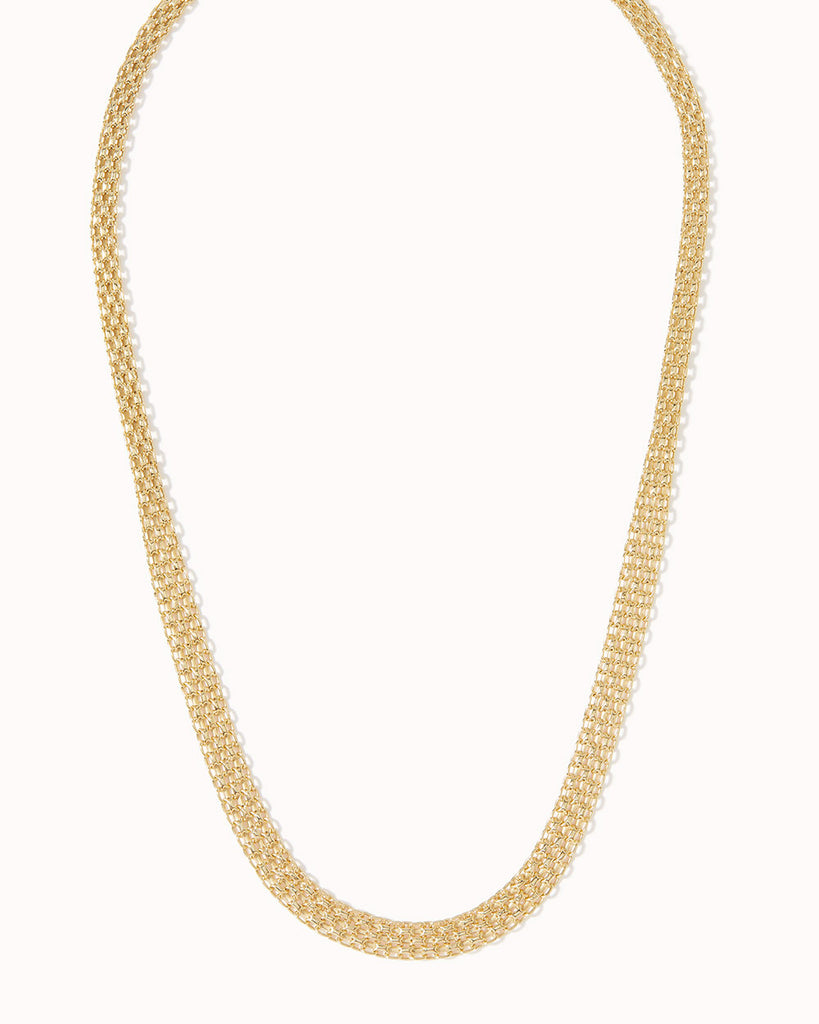 9ct Solid Gold Mesh Chain Necklace handmade in London by Maya Magal unisex jewellery brand