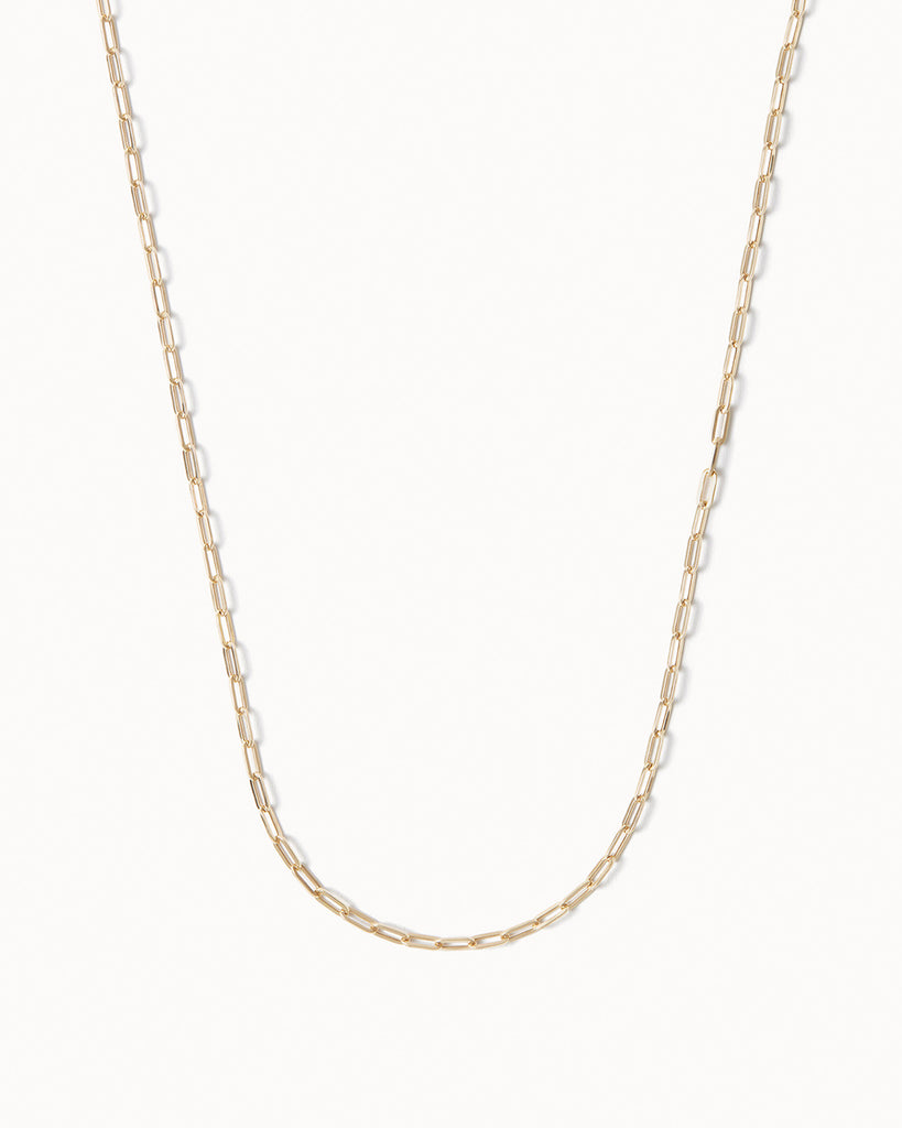 9ct 18" Solid Gold Paper Chain Necklace handmade in London by Maya Magal sustainable jewellery brand