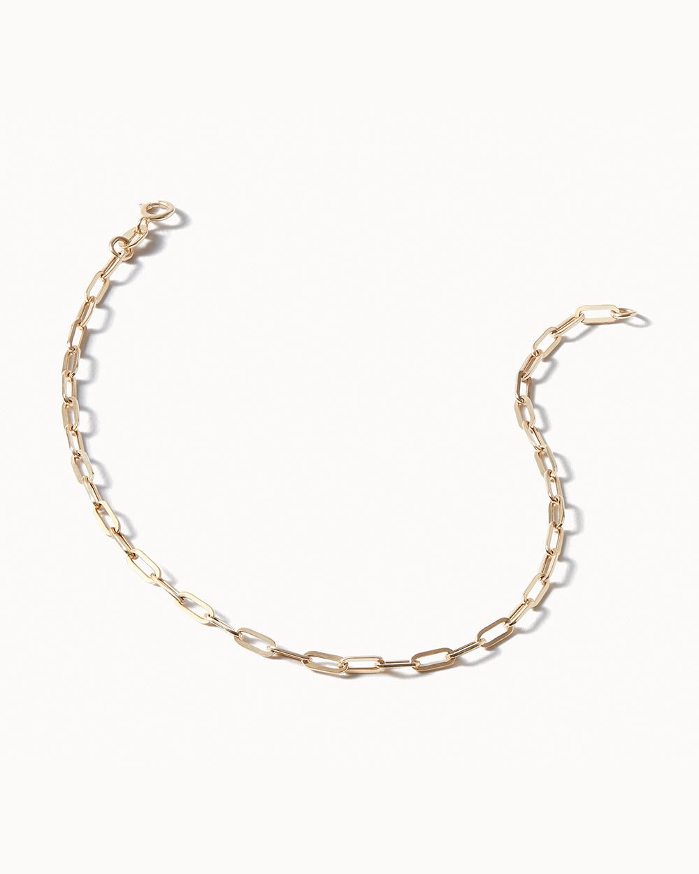 Solid Gold Paper Chain Bracelet