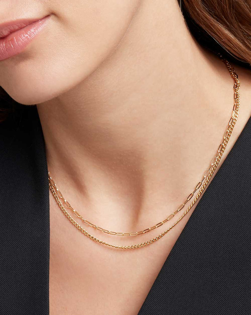 9ct 18" Solid Gold Paper Chain Necklace handmade in London by Maya Magal luxury jewellery brand