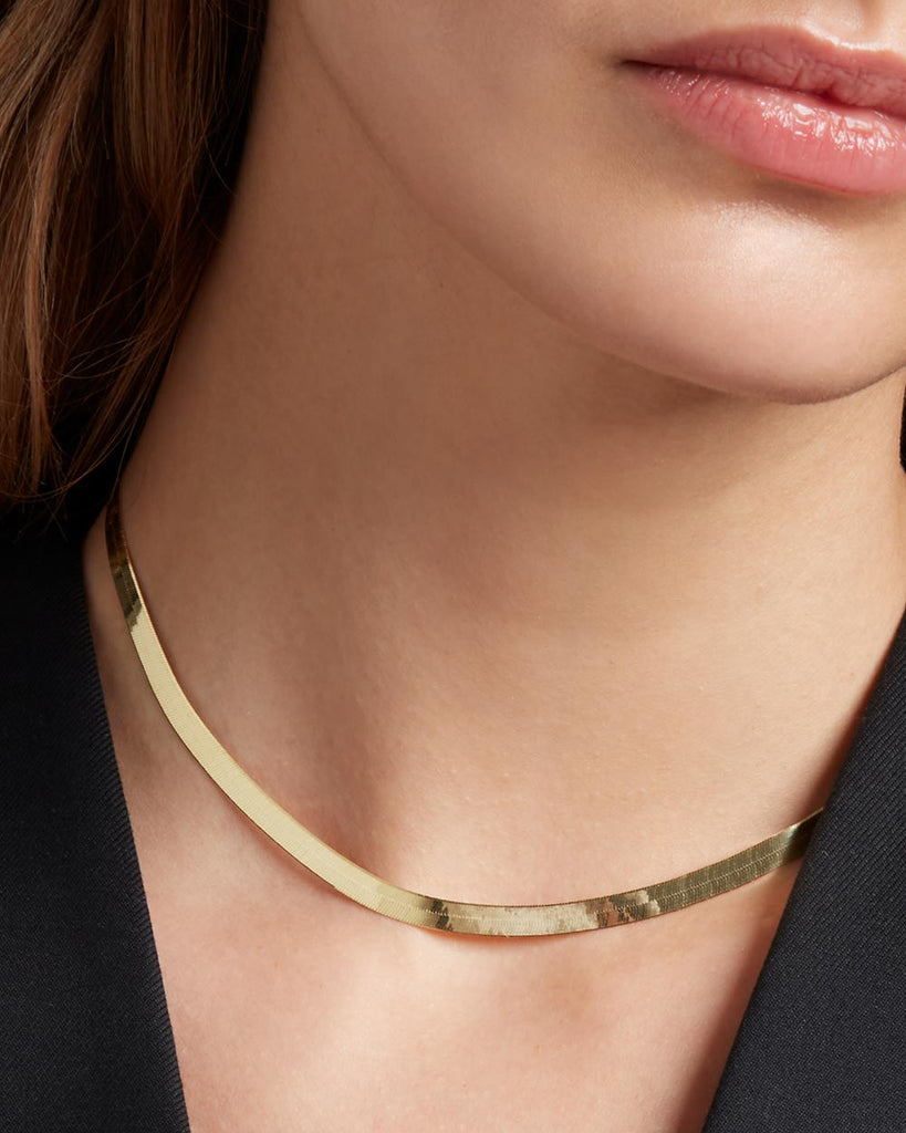 9ct Solid Gold Snake Chain handmade in London by Maya Magal sustainable jewellery brand
