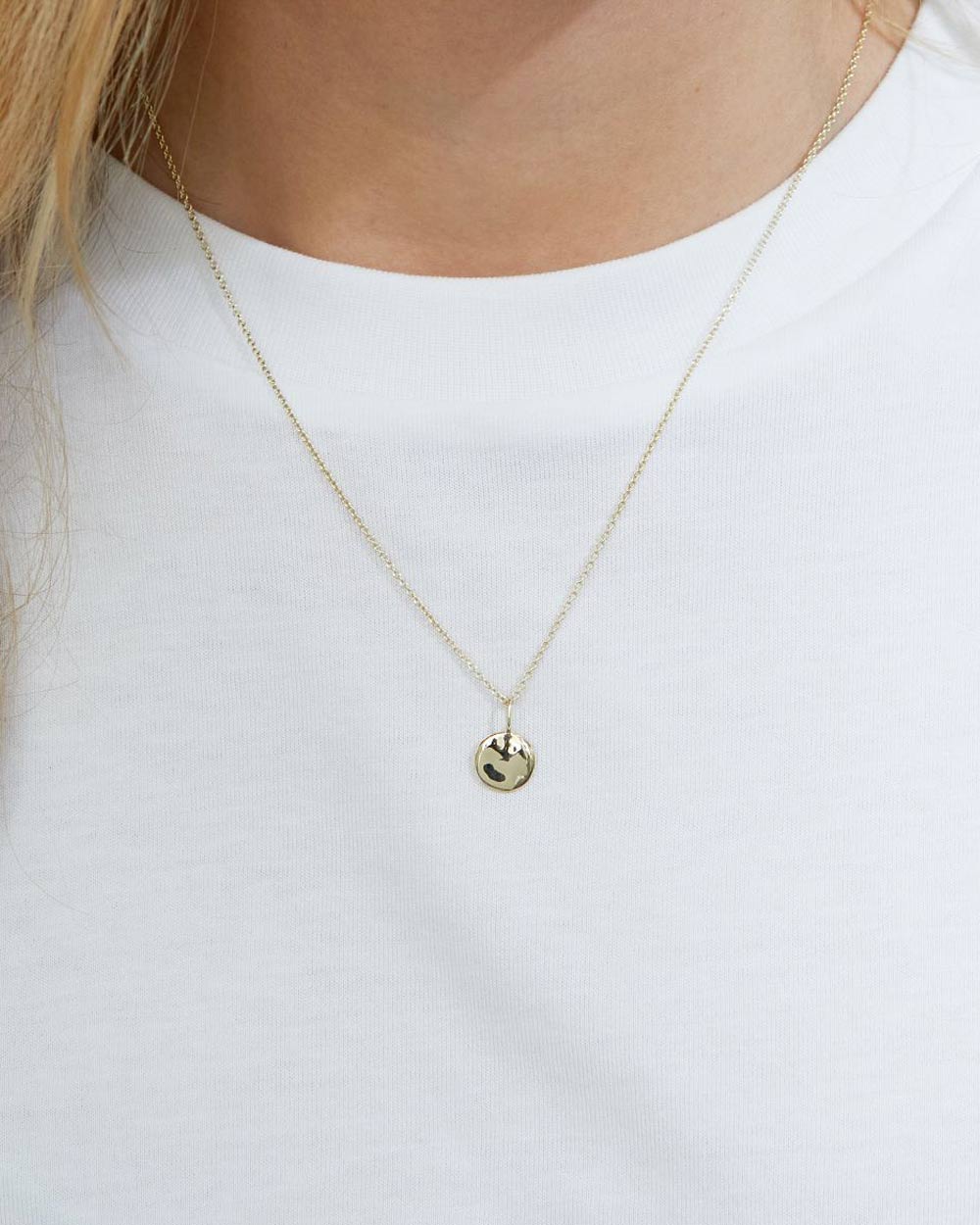 Solid Gold Circle Charm