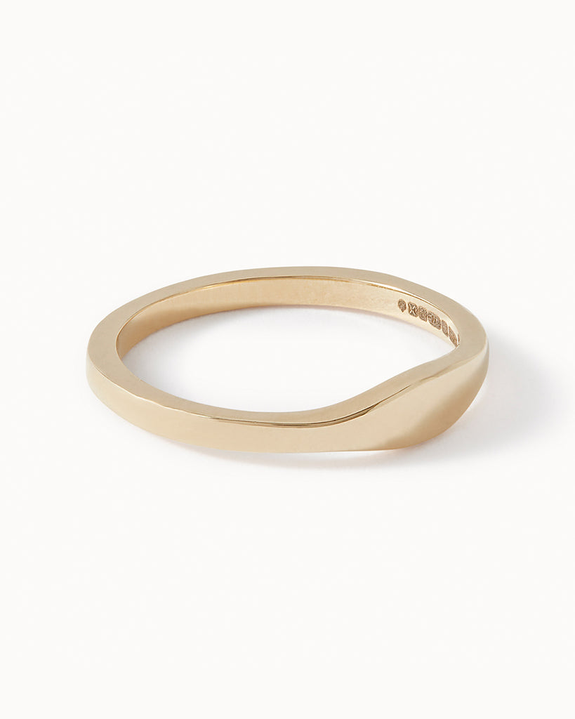9ct Solid Gold Signet Ring handmade in London by Maya Magal luxury jewellery brand
