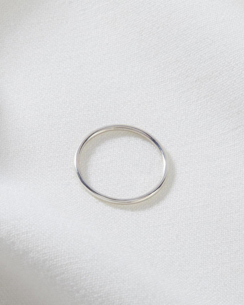 9ct Solid White Gold Thin Band handmade in London by Maya Magal sustainable jewellery brand
