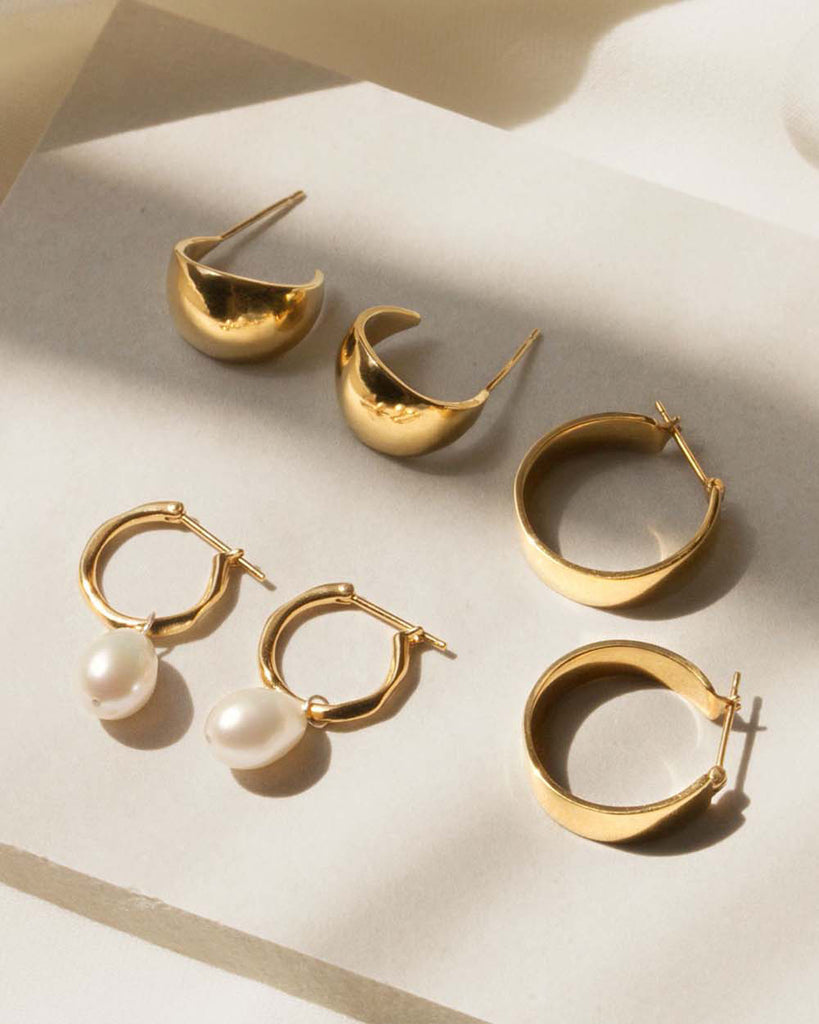 18ct Gold Plated Signature Hoop Earrings handmade in London by Maya Magal handmade jewellery brand