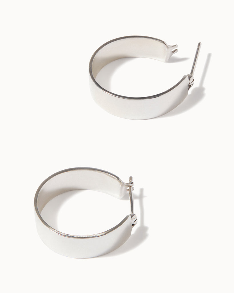 925 Recycled Sterling Silver Signature Hoop Earrings handmade in London by Maya Magal luxury jewellery brand