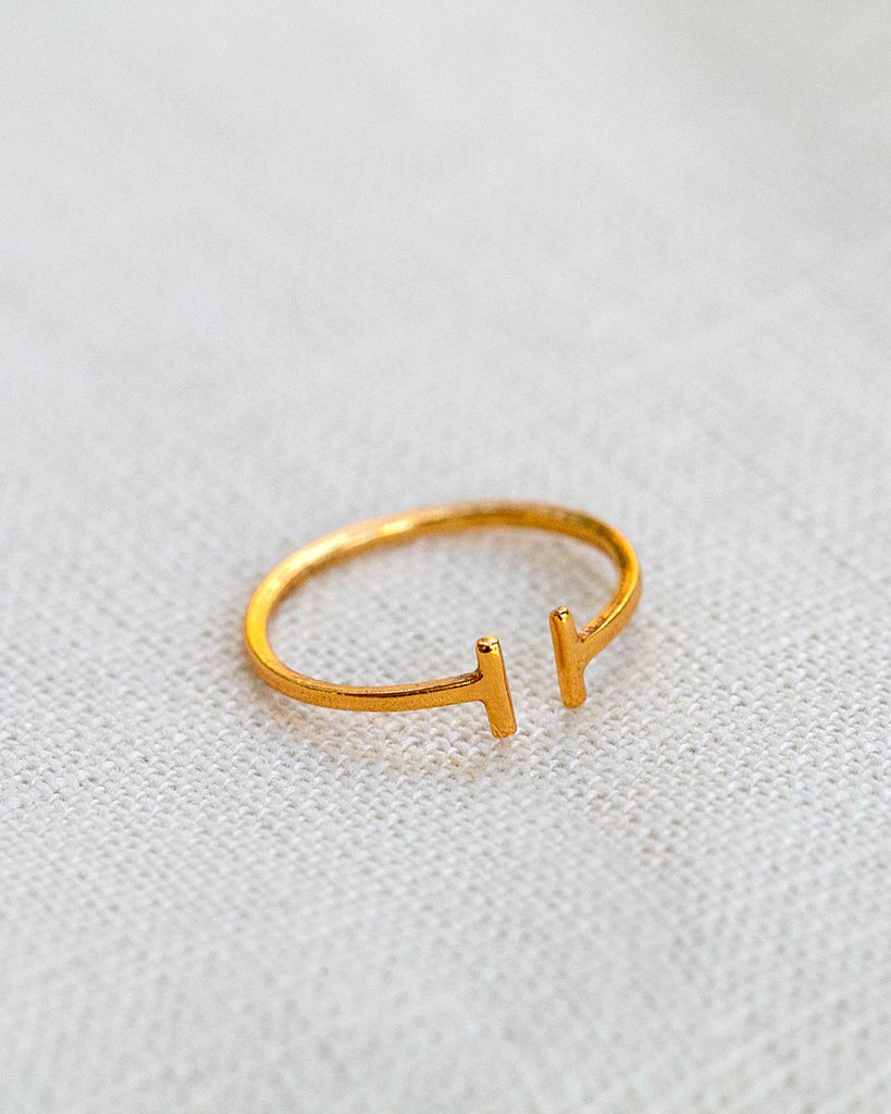 18ct Gold Plated Midi Finger Stacking Ring handmade in London by Maya Magal contemporary jewellery brand