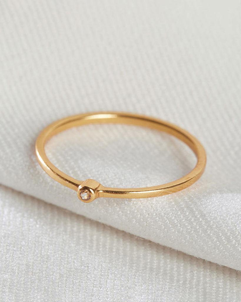 18ct Gold Plated Mini Spotlight Stacking Ring handmade in London by Maya Magal sustainable jewellery brand
