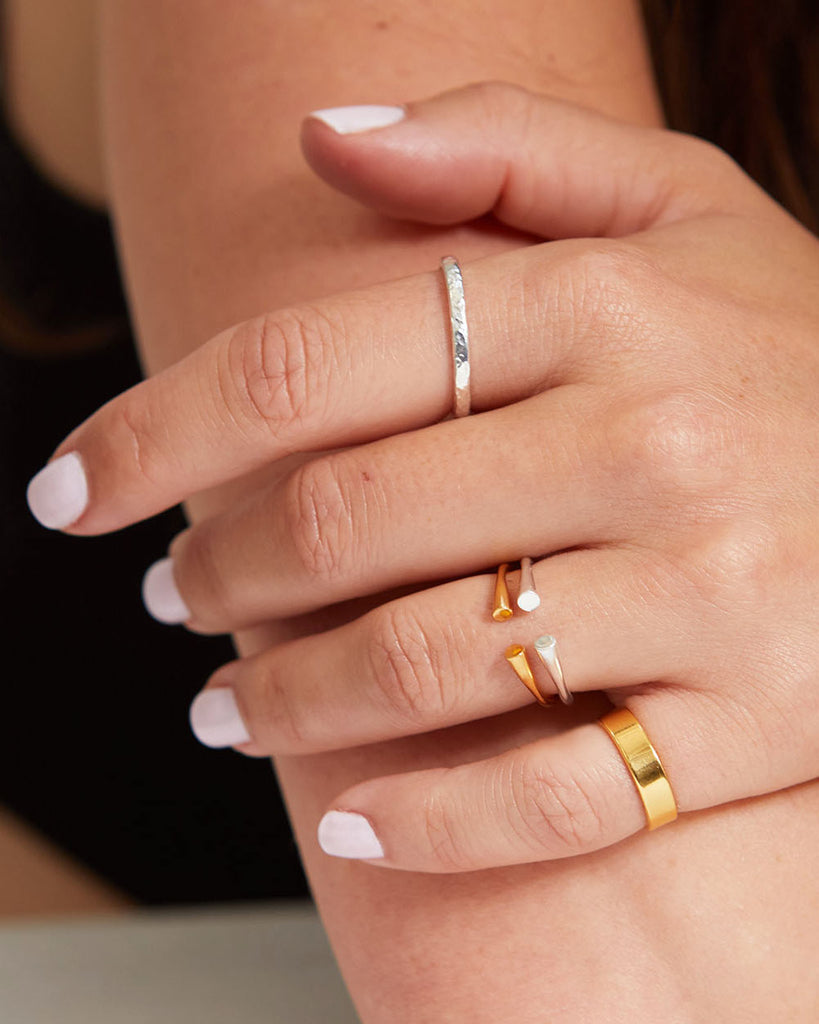 18ct Gold Plated Pinky Stacking Ring handmade in London by Maya Magal contemporary jewellery brand