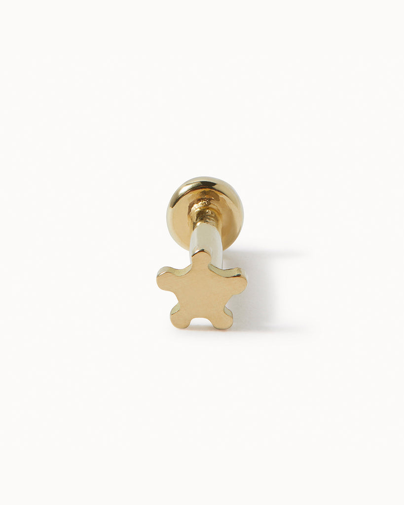 9ct Solid Gold Star Cartilage Stud handmade in London by Maya Magal sustainable jewellery brand