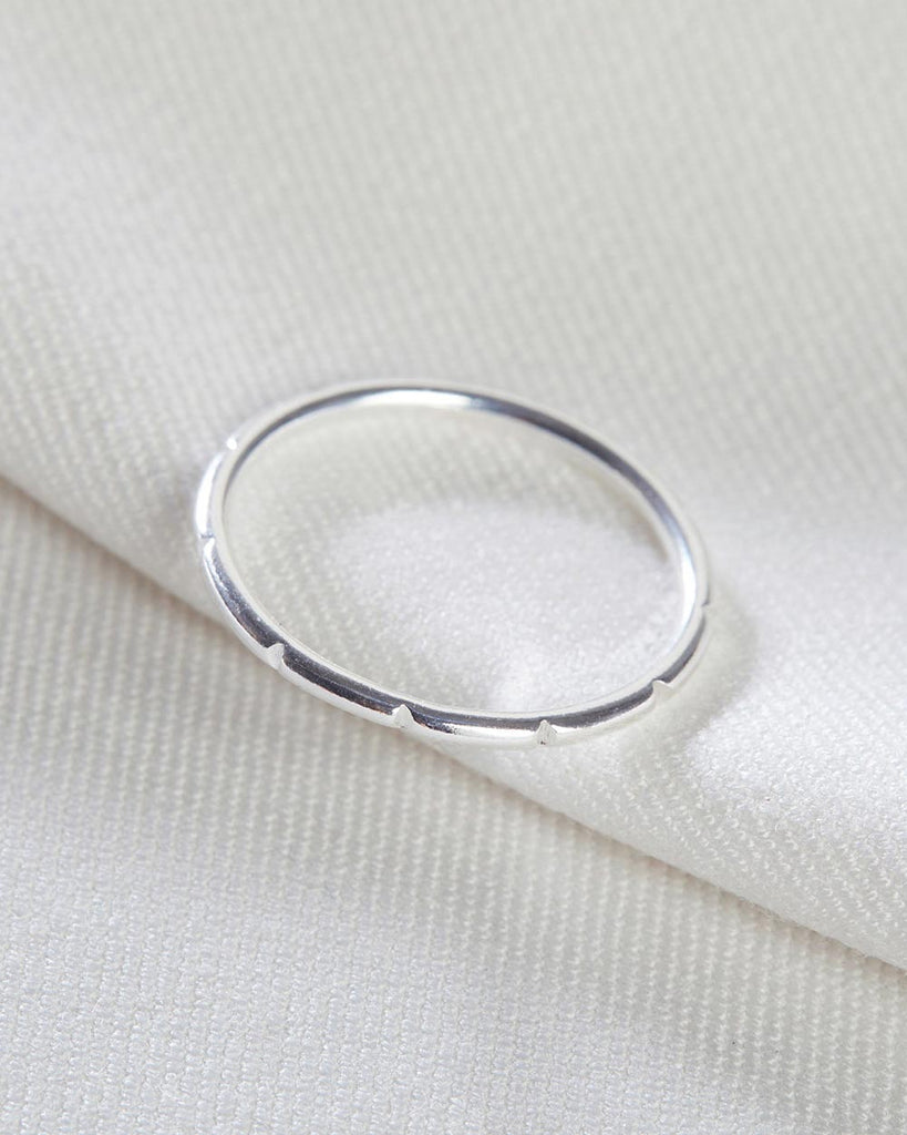 925 Recycled Sterling Silver Stripe Stacking Ring handmade in London by Maya Magal sustainable jewellery brand