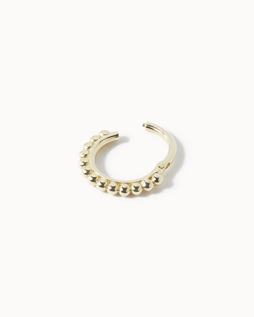 9ct Solid Gold Sunburst Cartilage Hoop handmade in London by Maya Magal sustainable jewellery brand