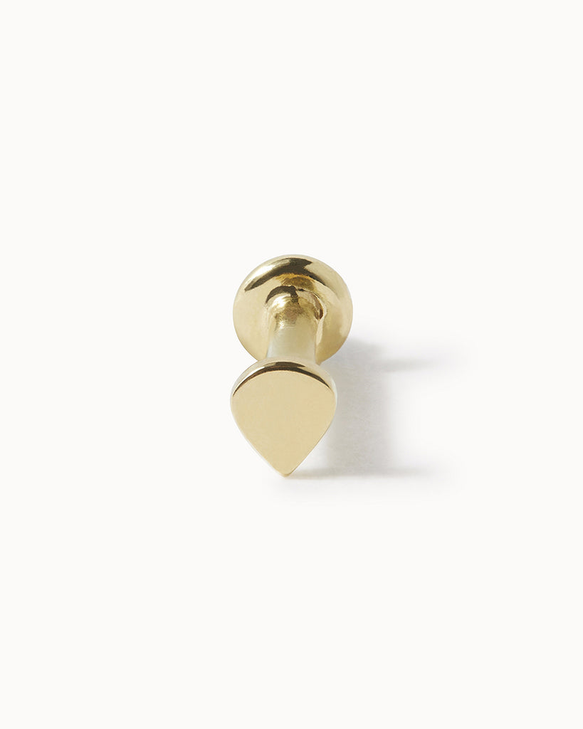 9ct Solid Gold Teardrop Cartilage Stud handmade in London by Maya Magal sustainable jewellery brand