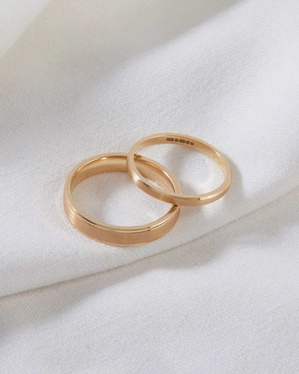 9ct Solid Gold Bevelled Edge Ring - 2mm Band handmade in London by Maya Magal unisex jewellery brand