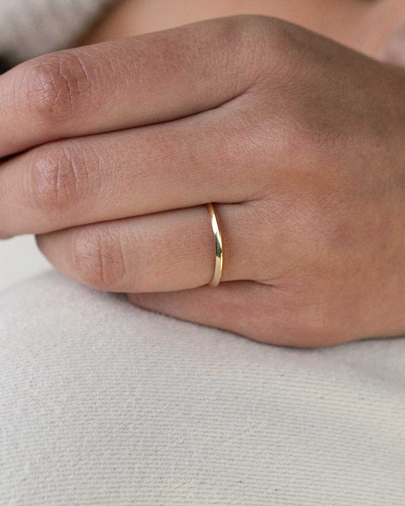 9ct Solid Gold Fine Edge Ring - 2mm Band handmade in London by Maya Magal modern jewellery brand
