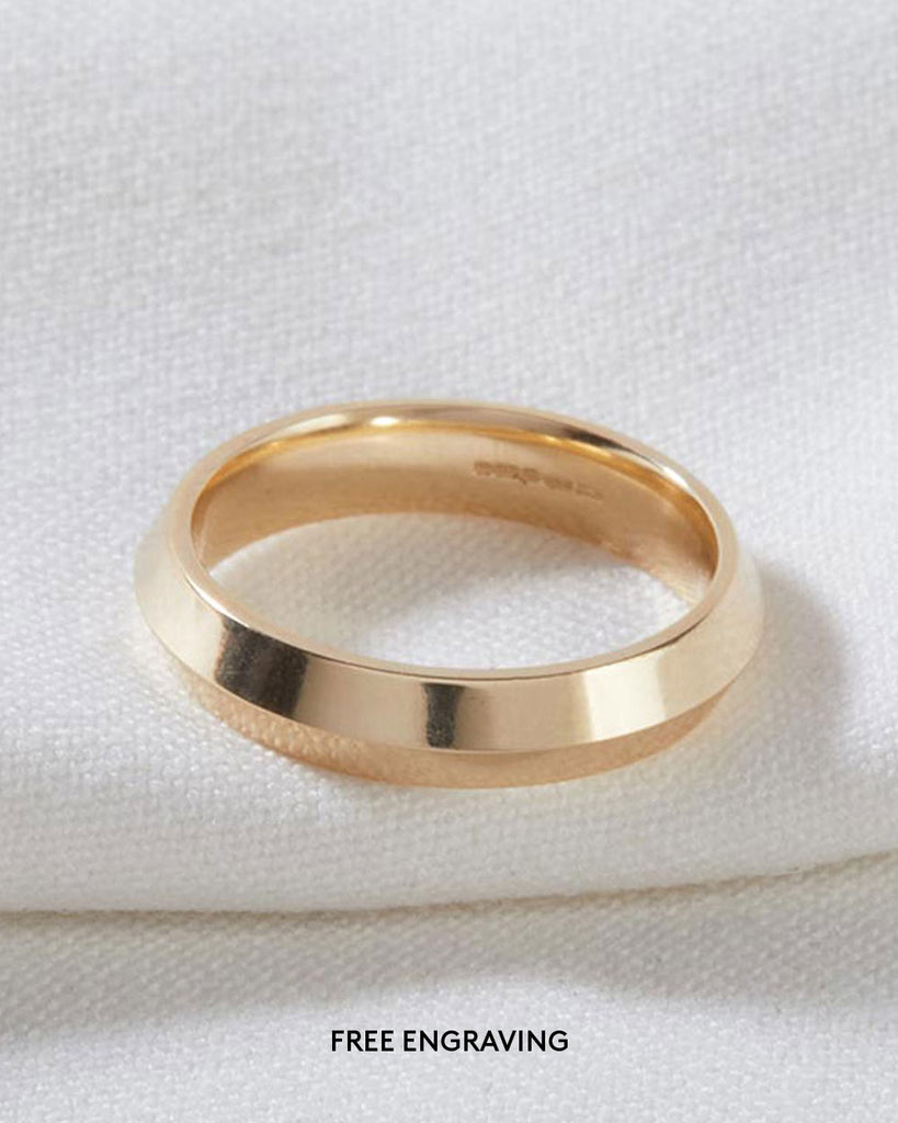 9ct Solid Gold Fine Edge Ring - 4mm Band handmade in London by Maya Magal sustainable jewellery brand