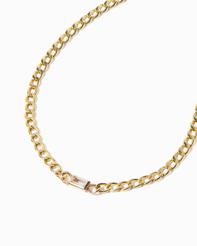 9ct Solid Gold White Sapphire Choker handmade in London by Maya Magal sustainable jewellery brand